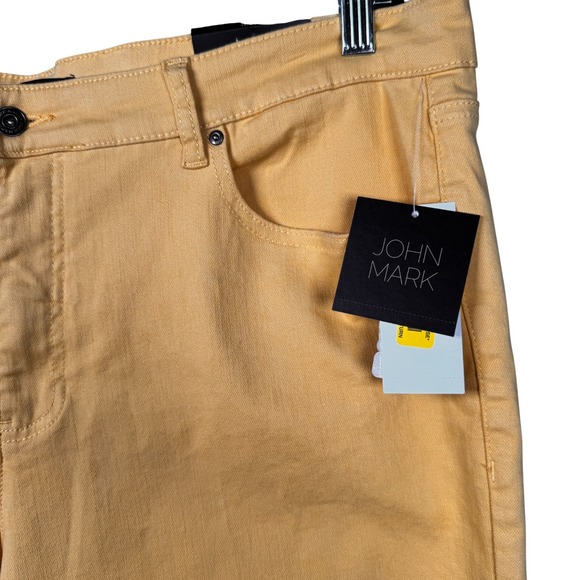 JOHN MARK Happy Days 'Maize' Gold Ankle Raw Hem Straight Leg Pants Sz 20W NWT - Picture 10 of 13